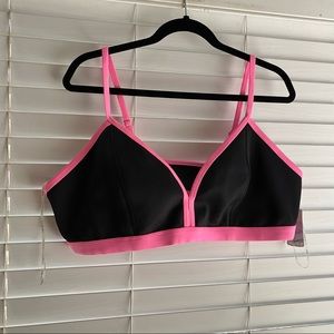 Pink & black bikini top